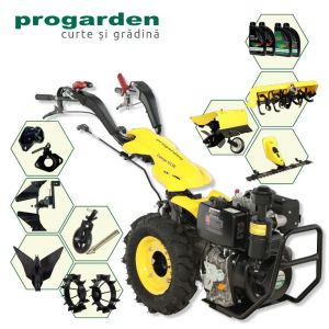 Мотоблок ProGARDEN Campo пакет U12E 12HP  + косачка BC120M + фреза FT90 + 2xметални колела RM47 + 2xдвойки + 4л масло