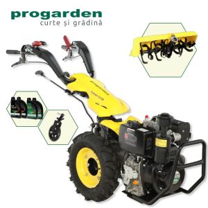 Мотоблок ProGARDEN Campo пакет U12E 12HP+ прикачена мотофреза FT90 90 см + опорно колело + 4 л масло